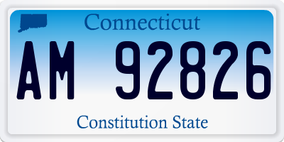CT license plate AM92826