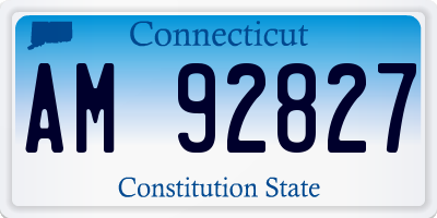 CT license plate AM92827