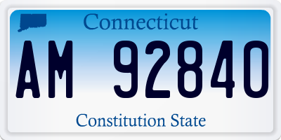 CT license plate AM92840
