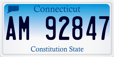 CT license plate AM92847