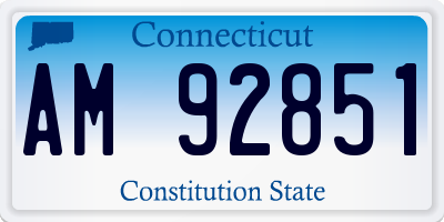 CT license plate AM92851