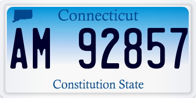 CT license plate AM92857