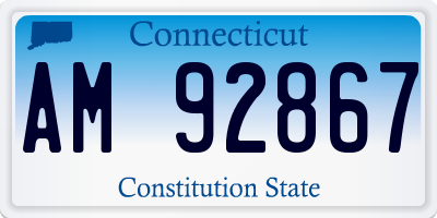 CT license plate AM92867