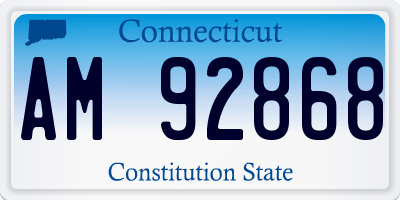 CT license plate AM92868
