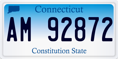 CT license plate AM92872