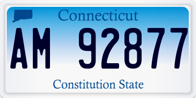 CT license plate AM92877