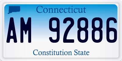 CT license plate AM92886