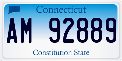 CT license plate AM92889