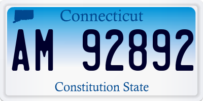 CT license plate AM92892