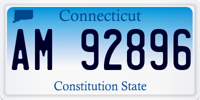 CT license plate AM92896