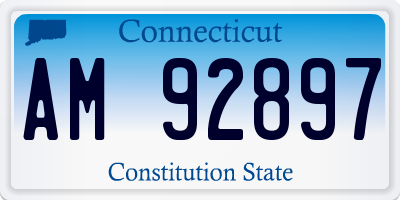 CT license plate AM92897