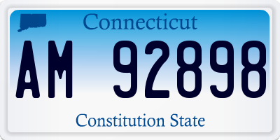 CT license plate AM92898