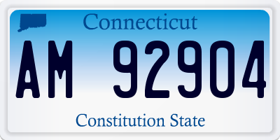 CT license plate AM92904