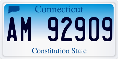 CT license plate AM92909