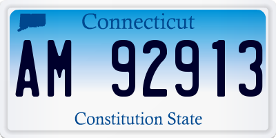 CT license plate AM92913