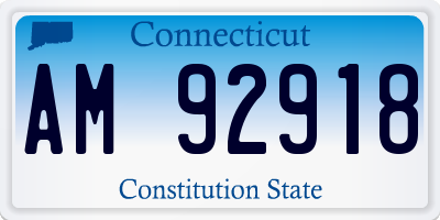 CT license plate AM92918