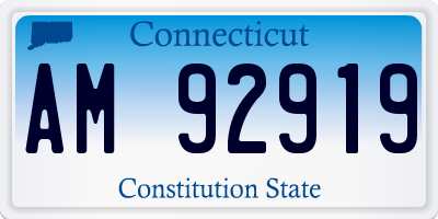 CT license plate AM92919