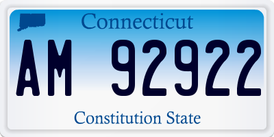 CT license plate AM92922