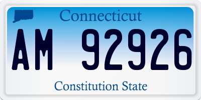 CT license plate AM92926