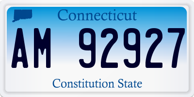 CT license plate AM92927