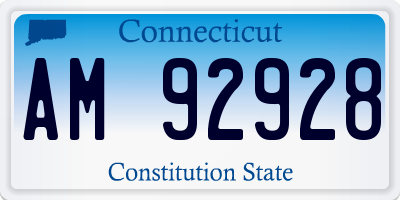 CT license plate AM92928