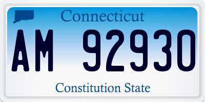 CT license plate AM92930