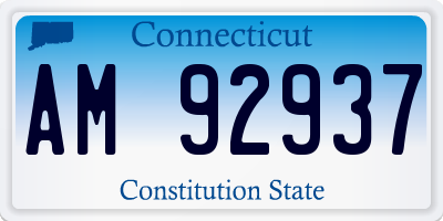 CT license plate AM92937