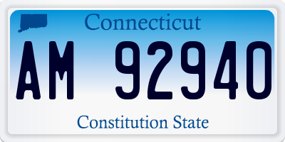 CT license plate AM92940