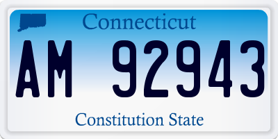 CT license plate AM92943