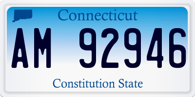 CT license plate AM92946