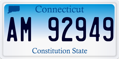 CT license plate AM92949