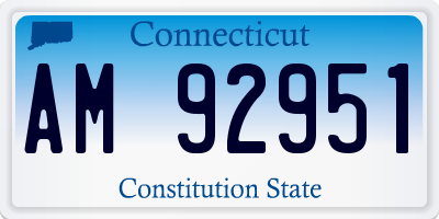 CT license plate AM92951
