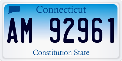 CT license plate AM92961