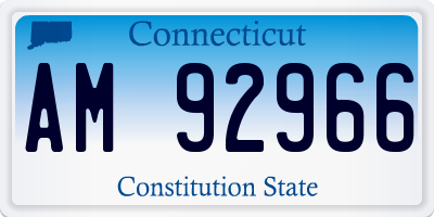 CT license plate AM92966