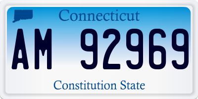 CT license plate AM92969