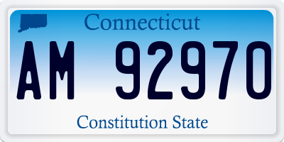 CT license plate AM92970