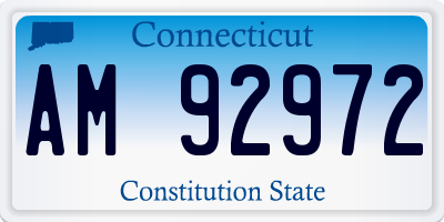 CT license plate AM92972