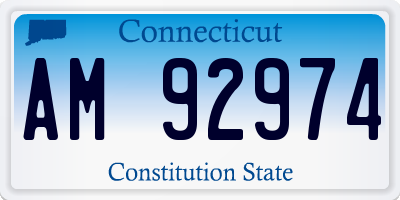 CT license plate AM92974