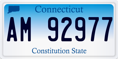 CT license plate AM92977