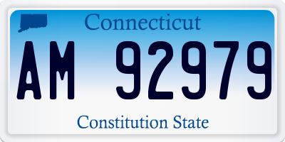 CT license plate AM92979