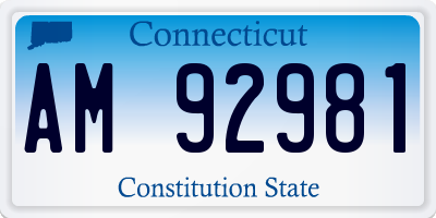 CT license plate AM92981