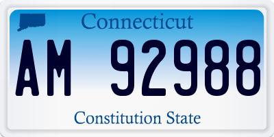 CT license plate AM92988