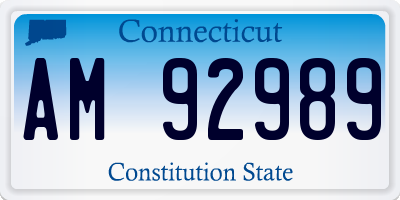 CT license plate AM92989