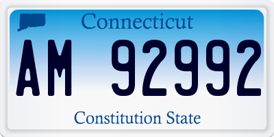 CT license plate AM92992