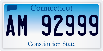 CT license plate AM92999