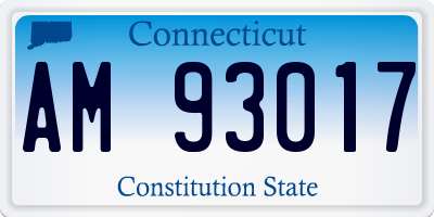 CT license plate AM93017
