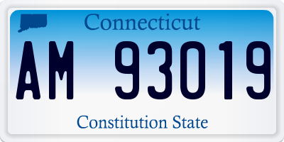 CT license plate AM93019