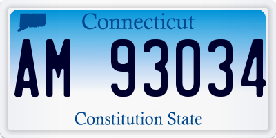 CT license plate AM93034
