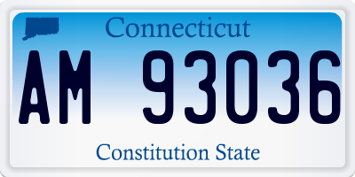 CT license plate AM93036