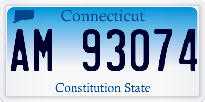 CT license plate AM93074